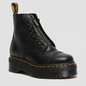Dr. Martens Sinclair Milled Black Nappa Leather Platform Boots